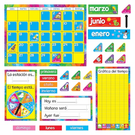 Trend Enterprises Calendario Anual (Spanish) Bulletin Board Set, PK2 T8097